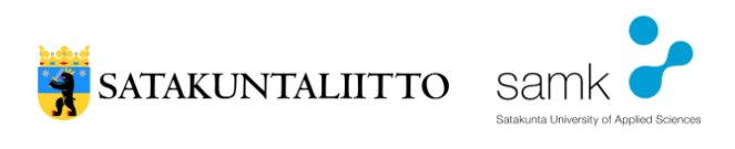 Logos of regional council of Satakunta and Satakunta university of applied sciences.